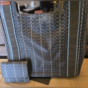 Orla Kiely Midi Crossbody And Matching Wallet - Cool Gray -  Stem-Print